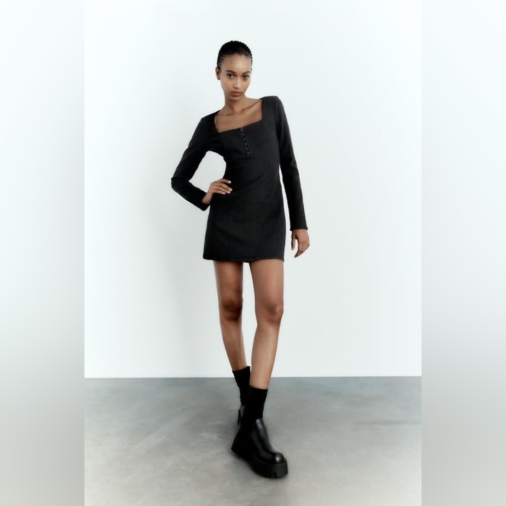 Zara Denim TRF Dress in Black (New with tag)